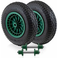 Bituxx - Ersatzrad Schubkarrenrad Schubkarre Rad Reifen Luftrad Luftbereifung Felge 4.80/4.00 max 250Kg mit Stahlachse 130mm (2 Räder + 2 Achsen) von BITUXX