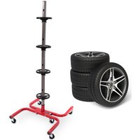 Bituxx Felgenbaum mit Rollen Stabiler Reifenständer für 4 Räder (bis 245mm) Autoreifen Aufbewahrung Reifenbaum Felgenständer aus Stahl, 150kg von BITUXX