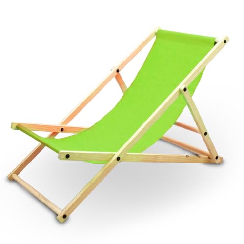 BITUXX Liegestuhl Sonnenliege Gartenliege Holzliege Strandliegestuhl Holz Klappbar (Grün) von BITUXX