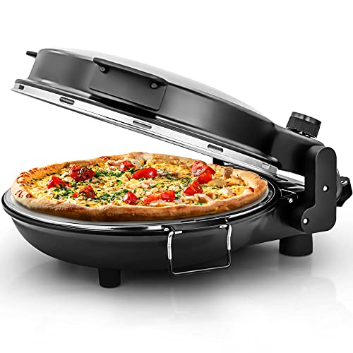 Bituxx Pizzaofen Pizza Maker Lahmacun Express Miniofen 1200W 400°C Keramiksteinplatte 30cm von BITUXX