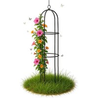 Bituxx Rosenturm Obelisk Rosenbogen Metall Rankbogen Gartenbogen Torbogen Rundbogen Rankhilfe Garten Rankgitter 150cm von BITUXX