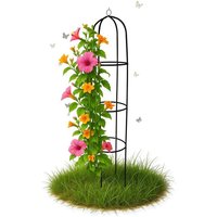 Bituxx Rosenturm Obelisk Rosenbogen Metall Rankbogen Gartenbogen Torbogen Rundbogen Rankhilfe Garten Rankgitter 195cm von BITUXX