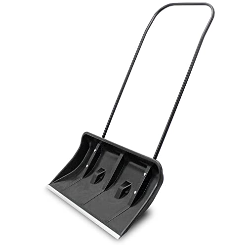 Bituxx Schneeschieber 80cm Schneeschaufel Schneewanne Schneeschild extra Breit mit Bügelgriff und Räder (1 Stück) von BITUXX