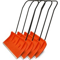 Bituxx - Schneeschieber 80cm Schneeschaufel Schneewanne Schneeschild extra Breit mit Bügelgriff und Räder Orange (4 Stück) von BITUXX