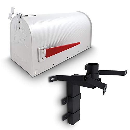 Bituxx US Mailbox Amerikanischer Briefkasten Standbriefkasten Wandbriefkasten Letterbox Weiß Inclusive Wandhalter von BITUXX