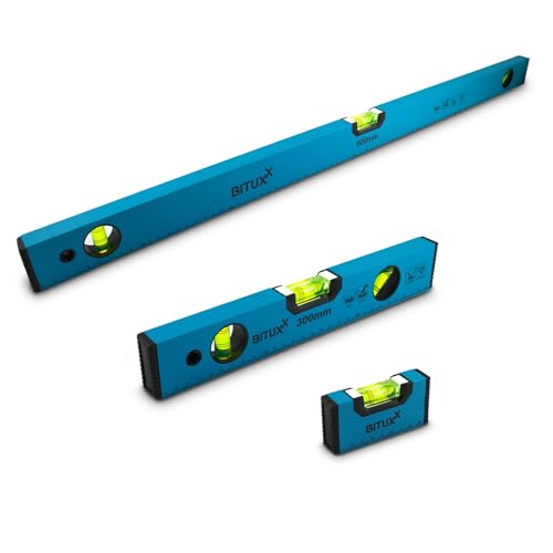Bituxx Wasserwaagen Set magnetisch Magnetwasserwaage Wasserwage Richtwaage Messwaage Bauwaage 3 Libellen Aluminium 10/30 / 80cm von BITUXX