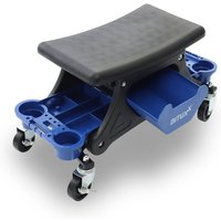 Bituxx Werkstatthocker mit Rollen Rollhocker 69x26x34 cm mit 4x 360° Rädern, 2x Bremse, 180 kg belastbar, Sitzhöhe 34 cm, Werkzeugablage & von BITUXX