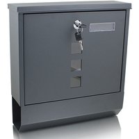 Bituxx - Briefkasten anthrazit grau Post Briefkasten Wandbriefkasten mit Zeitungsrolle von BITUXX