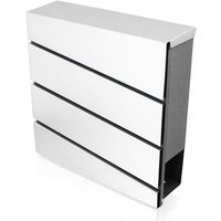 Bituxx - Design Briefkasten 18063 Wandbriefkasten Hausbriefkasten Postkasten Edelstahl mit Zeitungsfach Anthrazit Graphit Optik und Edelstahl Klappe von BITUXX