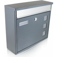 Bituxx - Design Briefkasten Grau Wandbriefkasten Mailbox Postkasten Wandbriefkasten grau - Grau von BITUXX