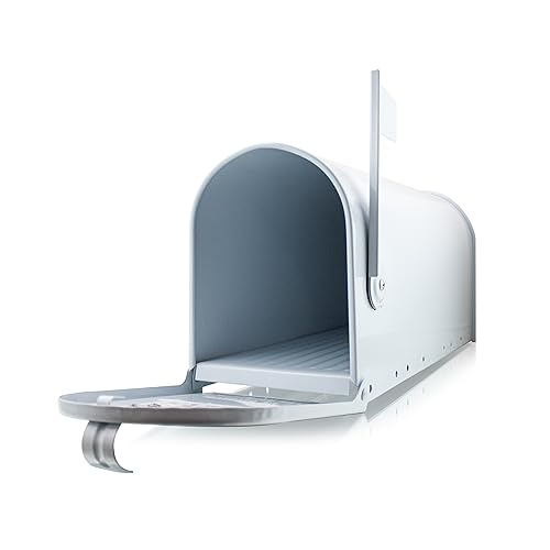 BITUXX Design US Mailbox Amerikanischer Briefkasten Standbriefkasten Wandbriefkasten Letterbox (Weiß) von BITUXX