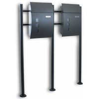 Bituxx - Doppel Standbriefkasten Briefkasten Postkasten Mailbox Letterbox Briefkastenanlage Dunkelgrau Anthrazit Bituxx - Doppel Standbriefkasten Briefkasten Postkasten Mailbox Letterbox Briefkastenanlage Dunkelgrau Anthrazit von BITUXX