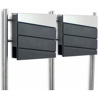 Bituxx - Freistehender Design Doppel Standbriefkasten 18438 Briefkastenanlage Briefkasten mit Zeitungsfach Anthrazit Graphit Optik und Edelstahl Bituxx - Freistehender Design Doppel Standbriefkasten 18438 Briefkastenanlage Briefkasten mit Zeitungsfach Anthrazit Graphit Optik und Edelstahl von BITUXX