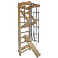 Bituxx - Kletterwand Maxi Turnwand Klettergerüst Turngerät mit 10 Sprossen bis 120Kg und variabler Klimmzugstange Turnringen Kletterseil von BITUXX