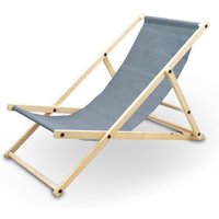 Bituxx - Liegestuhl Sonnenliege Gartenliege Holzliege Strandliegestuhl Campingstuhl Holz Klappbar (Anthrazit) von BITUXX