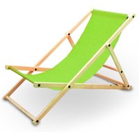 Liegestuhl Sonnenliege Gartenliege Holzliege Strandliegestuhl Campingstuhl Holz Klappbar (Grün) von BITUXX