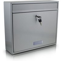 Metall Post Briefkasten Silbergrau Grau Postbriefkasten Wandbriefkasten Postkasten von BITUXX