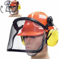 Bituxx - Schutzhelm Arbeitshelm mit Gehörschutz Visier Forstschutzhelm Forsthelm - Orange von BITUXX