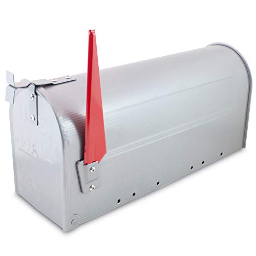 Bituxx US Mailbox Amerikanischer Briefkasten Standbriefkasten Wandbriefkasten Letterbox Silber von BITUXX