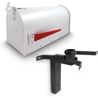 Bituxx - us Mailbox Amerikanischer Briefkasten Weiß Letterbox Halterung Wandbriefkasten von BITUXX