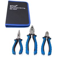 Bituxx - Zangen Set 3 tlg. Zangen Satz Spitzzange Kneifzange Kombizange Seitenschneider von BITUXX