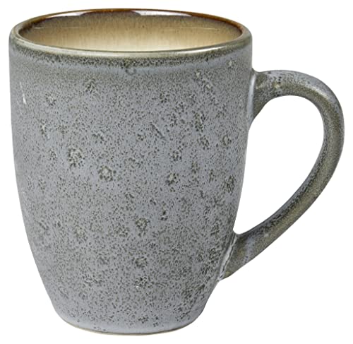 BITZ Kaffeetasse/Kaffeebecher, Tasse aus robustem Steinzeug, 30 cl, grau außen/cremefarben innen von BITZ