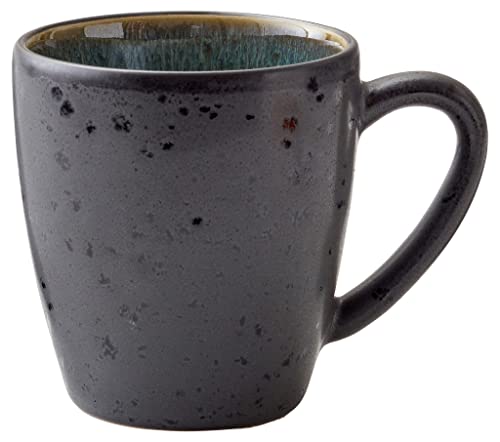 BITZ Becher, Kleiner Kaffeebecher aus Steingut, 19 cl, Schwarz/Grün von BITZ