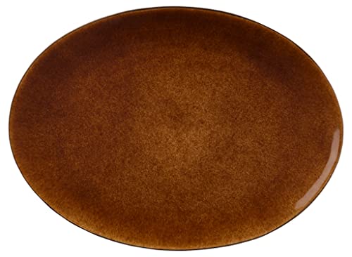 BITZ Platte oval 45 x 34 cm Schwarz/Amber von Zone Denmark