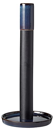 BITZ Küchenrollenhalter, Rollenhalter aus Steingut, Stehend, Höhe 28 cm, Dunkelblau von BITZ