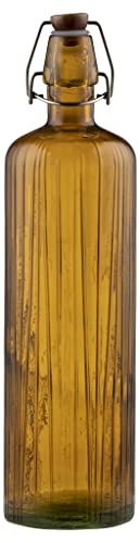 BITZ Kusintha Glasflasche, Glaskaraffe, Höhe 34 cm, 1,2 Liter, Amber von BITZ