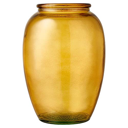 BITZ Kusintha Vase, Dekorative Vase aus Recyceltem Glas, Höhe 20 cm, Amber von BITZ