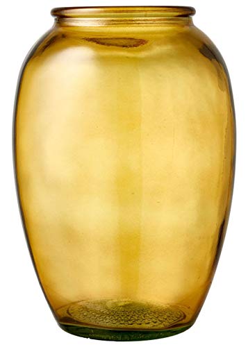 BITZ Kusintha Vase, Dekorative Vase aus Recyceltem Glas, Höhe 25 cm, Amber von BITZ
