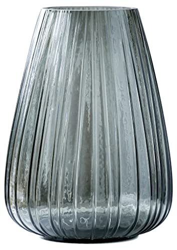 BITZ Kusintha Vase aus Glas, Höhe 22 cm, Smoke von BITZ