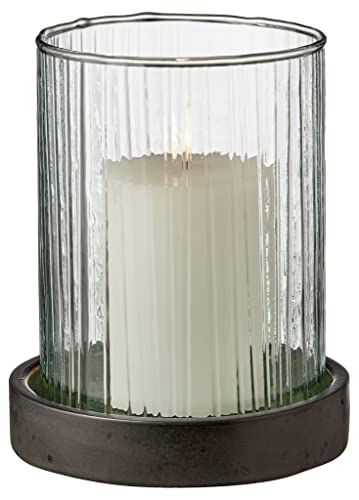 BITZ Windlicht m. LED Kerze 17 cm Grün von BITZ
