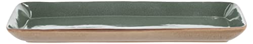 BITZ Servierplatte, Rechteckige Platte/Schale aus Steinzeug/Keramik, Servierteller Rechteckig, 38 x 14 x 3,5 cm, Wood/Forest (Grün) von BITZ