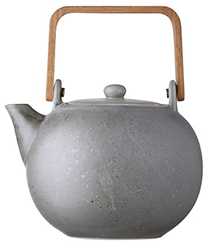 BITZ Teekanne, Kanne aus Steingut/Keramik für Tee, 1,2 Liter, Höhe 20 cm, Grau von BITZ