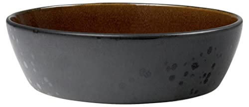 BITZ Suppenschale, Suppenschüssel aus Steingut, 18 cm im Durchmesser, schwarz/bernsteinfarben von BITZ