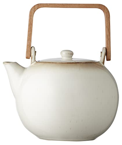 BITZ Teekanne, Kanne aus Steingut/Keramik für Tee, 1,2 Liter, Höhe 20 cm, Creme von BITZ