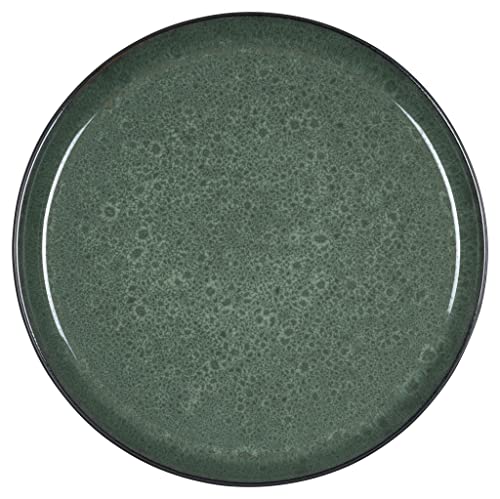 BITZ Teller, Speiseteller, Essteller aus Steinzeug, 27 cm im Durchmesser, schwarz/grün von BITZ