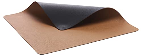 BITZ Tischset, Platzset in Leder-Look, Abwaschbar, 46 x 33 cm, 4er-Set, Schwarz/Braun von BITZ