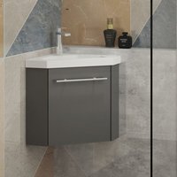 Badmöbel Set 40 cm Anthrazit Eckwaschtisch mit Unterschrank Soft-Close Unterschrank mit Waschtisch Badmöbel Set 40 cm Anthrazit Eckwaschtisch mit Unterschrank Soft-Close Unterschrank mit Waschtisch von BIUBIUBATH