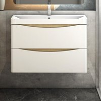 Badmöbel Set 80 cm Unterschrank Geräuschlos Eiche Weiß Unterschrank mit Waschtisch Badmöbel Set 80 cm Unterschrank Geräuschlos Eiche Weiß Unterschrank mit Waschtisch von BIUBIUBATH