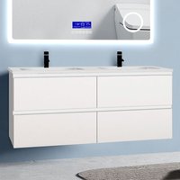 Biubiubath - Badezimmer Badmöbel-Set 120cm Unterschrank mit keramik waschtisch 4 Schubladen Weiß Matt soft close Selbstmontierter von BIUBIUBATH
