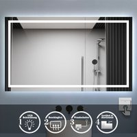 Biubiubath - Badezimmer Spiegel 120x70cm Kaltweiß mit Beschlagfrei Wandspiegel mit Wandschalter Horizontal und Vertikal Biubiubath - Badezimmer Spiegel 120x70cm Kaltweiß mit Beschlagfrei Wandspiegel mit Wandschalter Horizontal und Vertikal von BIUBIUBATH