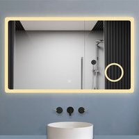 Biubiubath - led Badspiegel 140x80cm mit 3-fache Vergrößerung Beschlagfrei Speicherfunktion Warm/Neutral/Kaltweiß Dimmbar ce IP44 Biubiubath - led Badspiegel 140x80cm mit 3-fache Vergrößerung Beschlagfrei Speicherfunktion Warm/Neutral/Kaltweiß Dimmbar ce IP44 von BIUBIUBATH