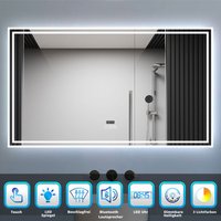 Biubiubath - led Badspiegel 160x80cm mit Uhr Bluetooth 3 Lichtfarbe Dimmbar Beschlagfrei Speicherfunktion Badezimmer Spiegel ce IP44 Biubiubath - led Badspiegel 160x80cm mit Uhr Bluetooth 3 Lichtfarbe Dimmbar Beschlagfrei Speicherfunktion Badezimmer Spiegel ce IP44 von BIUBIUBATH