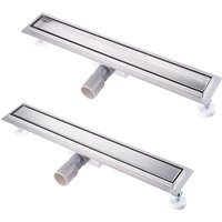 Duschrinne 30 cm Befliesbar Sehr Flach Edelstahl Bodenablauf Siphon mit Geruchsstop Größen 30cm -100 cm Ablaufrinne für Badezimmer Duschablauf von BIUBIUBATH