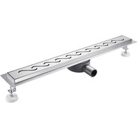 Duschrinne 80 cm Extra Flach Edelstahl komplettset duschabfluss bodenablauf Siphon mit Geruchsstop und Haarsieb Ablaufrinne für Badezimmer von BIUBIUBATH