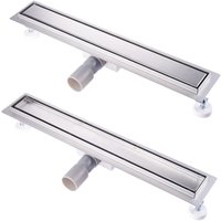 Duschrinne Befliesbar 100cm Extra Flach Edelstahl komplettset duschabfluss bodenablauf Siphon mit Geruchsstop und Haarsieb Größen 30cm -100cm von BIUBIUBATH