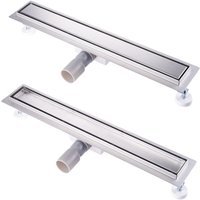 Duschrinne Befliesbar 40cm Extra Flach Edelstahl komplettset duschabfluss bodenablauf Siphon mit Geruchsstop und Haarsieb Größen 30cm -100cm von BIUBIUBATH